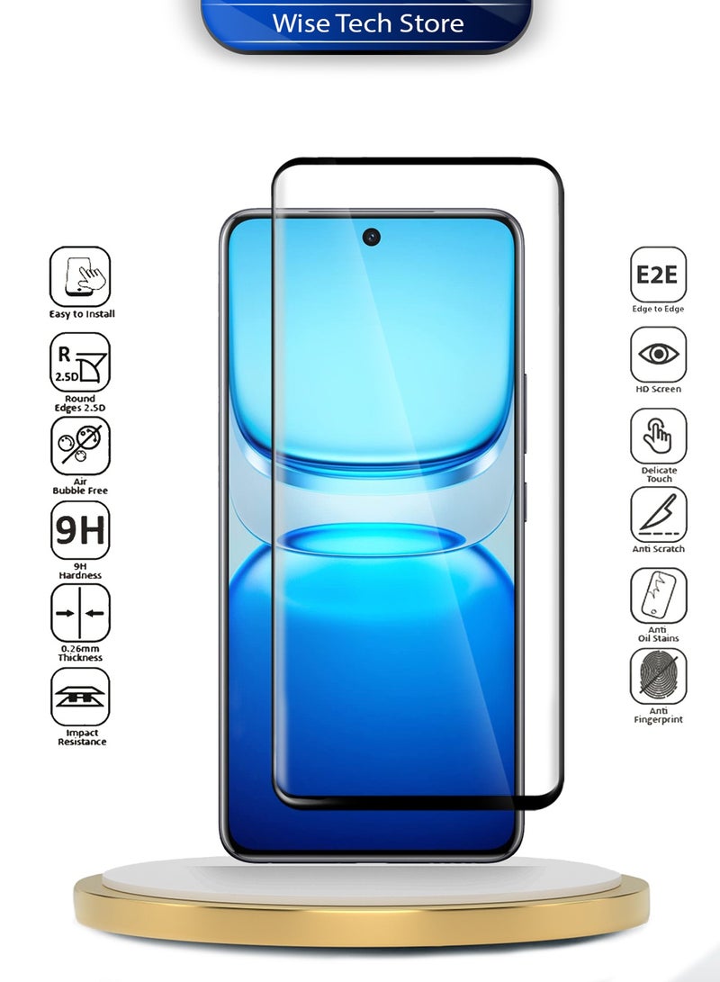 Wtech vivo iQOO Z10 / vivo iQOO Neo 10 5G 2025 Premium Edge-Pro Full Glue Full Cover Tempered Glass Screen Protector (MSGPCN) - Clear/Black - Image 2